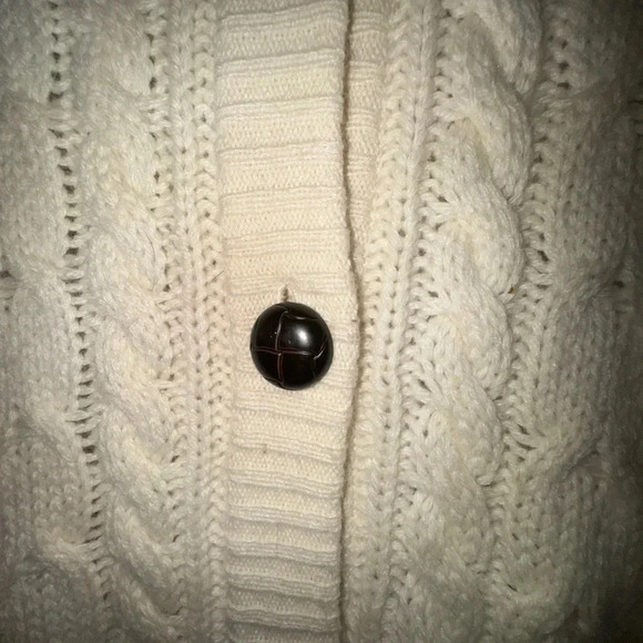 Woolrich women’s shawl‎ collar cardigan knit vest Cream small petite SP winter - Picture 3 of 4